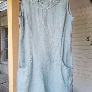 Lungo L'Arno Made in Italy Ladies 100% Linen Dress sz. Large.